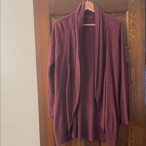 Barefoot Dreams Maroon Open Front Cardigan